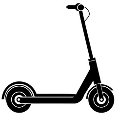 Electric scooter silhouette vector illustration on a white background
