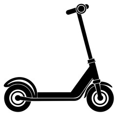 Electric scooter silhouette vector illustration on a white background