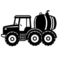Modern Tractor silhouette vector illustration on a white background