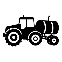 Modern Tractor silhouette vector illustration on a white background