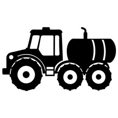 Modern Tractor silhouette vector illustration on a white background