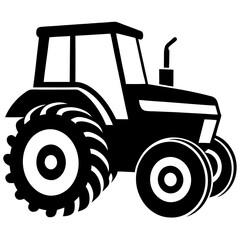 Modern Tractor silhouette vector illustration on a white background