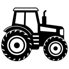 Modern Tractor silhouette vector illustration on a white background
