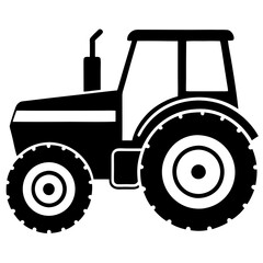 Modern Tractor silhouette vector illustration on a white background