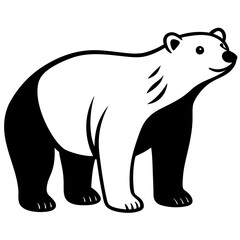 Polar Bear silhouette vector illustration on a white background