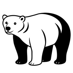 Polar Bear silhouette vector illustration on a white background