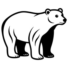 Fototapeta premium Polar Bear silhouette vector illustration on a white background