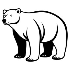 Polar Bear silhouette vector illustration on a white background