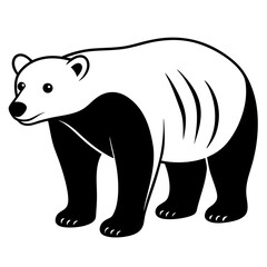 Fototapeta premium Polar Bear silhouette vector illustration on a white background