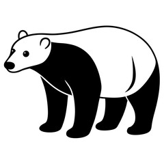 Fototapeta premium Polar Bear silhouette vector illustration on a white background