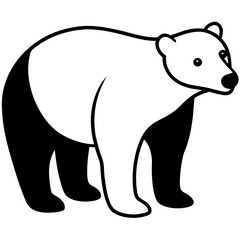 Polar Bear silhouette vector illustration on a white background