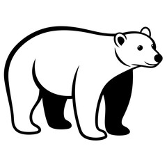 Polar Bear silhouette vector illustration on a white background