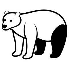 Polar Bear silhouette vector illustration on a white background