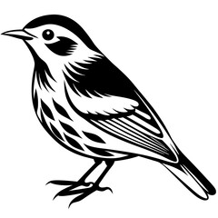 Wilson's Warbler silhouette vector illustration