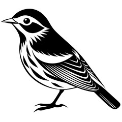 Wilson's Warbler silhouette vector illustration