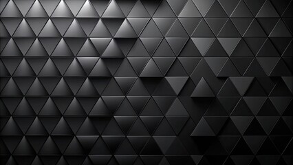 Fototapeta premium Abstract black triangular background with a rendering , geometric, dark, shapes, modern, technology, futuristic, design