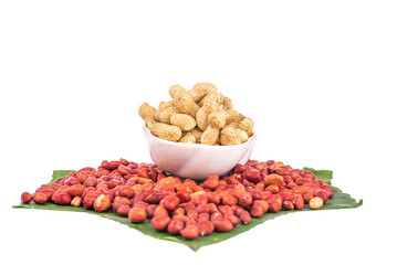 Peanuts isolated on a white background,Appetizing peanuts isolated on white background, close-up