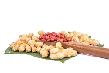 Peanuts isolated on a white background,Appetizing peanuts isolated on white background, close-up