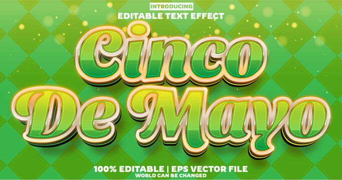 Cinco de Mayo editable text effect in new modern trend style