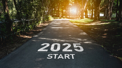 Happy new year, 2025 symbolizes the start of the new year. The letter start new year 2025 on the...