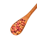 Peanuts isolated on transparent png background. The view from the top.