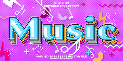 Music new editable text effect in new modern trend style