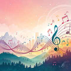 Obraz premium Poster for a music festival or for a cover of music disc