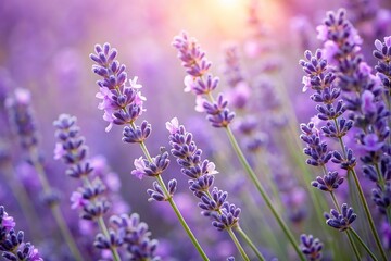 Fototapeta premium Close-up of delicate lavender flowers with intricate details, purple hues, macro shots, floral patterns, botanical photography, intricate patterns