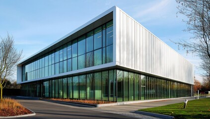 Fototapeta premium Modern Office Building with Glass Facade