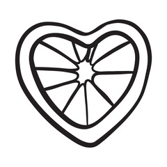 Obraz premium Hand drawn line art of heart shaped icon
