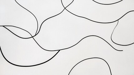 Abstract Black Lines on White Background