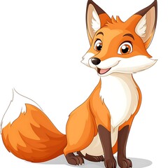 Obraz premium Cartoon fox on a white background.