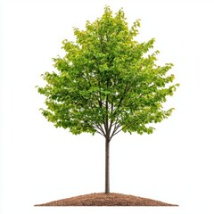 Fototapeta premium A photostock of a willow tree on a white background, natural and peaceful.