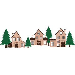 Christmas Village Illustration
