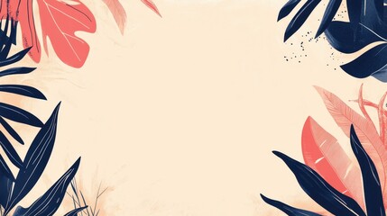 Obraz premium Tropical Leaves Abstract Background with Minimal Design