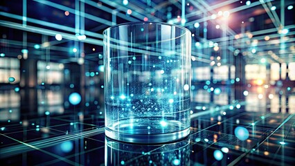 render of technology background with glass dispersion effect, creating a rough and blurred glass structure