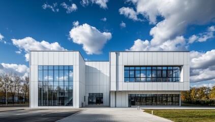 Obraz premium Modern Office Building with Glass Facade