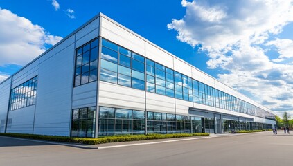 Obraz premium Modern Commercial Building Under Clear Sky
