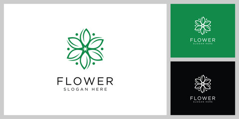 flower nature logo design template vector