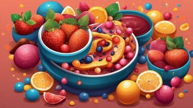 delicious fruits and vegetables 