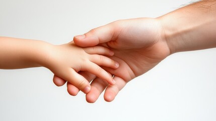 Obraz premium Close-up of an Adult Hand Holding a Child's Hand