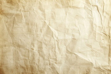 Obraz premium Beige crumpled paper texture, creating a vintage and rustic background ideal for natural and handmade-style designs.