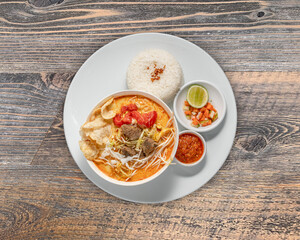 Traditional Indonesian Food - Ayam Penyet, Fried Duck, Green Sambal, Siomay Batagor, Soto Betawi, Rib Soup, Satay, Meatball