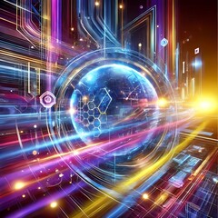 Obraz premium Generative AI. Futuristic illustration 