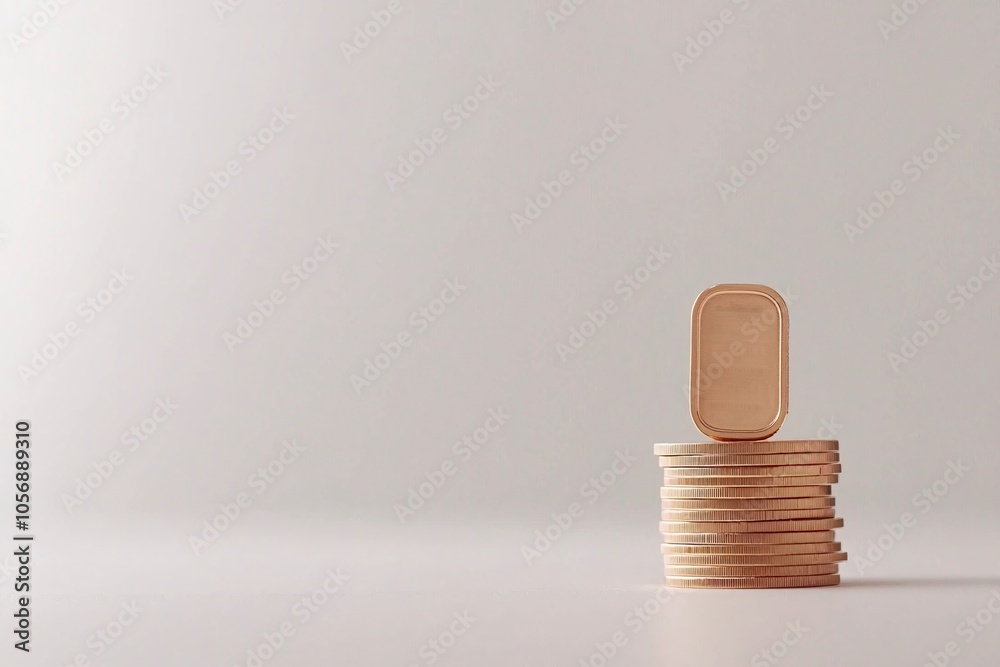 Poster close-up of a gold bar resting on top of a coin stack, emphasizing the concept of wealth preservatio