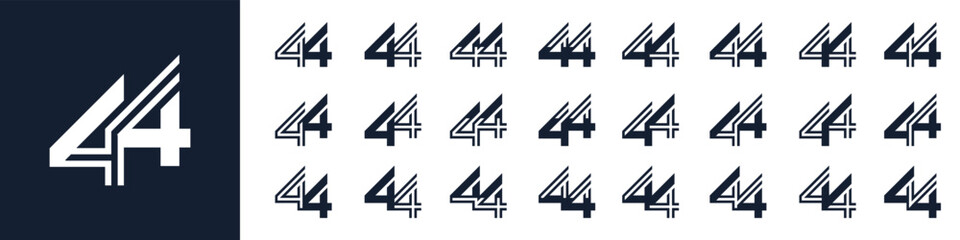 Fototapeta premium collection of creative number 44 logo designs. abstract forty-four design vector illustration