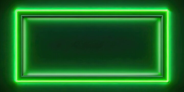 Neon square rectangle picture frame with vibrant green border , neon, square, rectangle, picture frame, green, border, vibrant