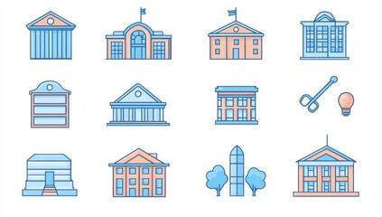 Fototapeta premium Collection of Building Illustrations