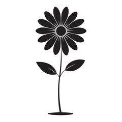 Random Black and White Floral Silhouette Illustration