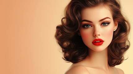 Fototapeta premium A woman with red lipstick